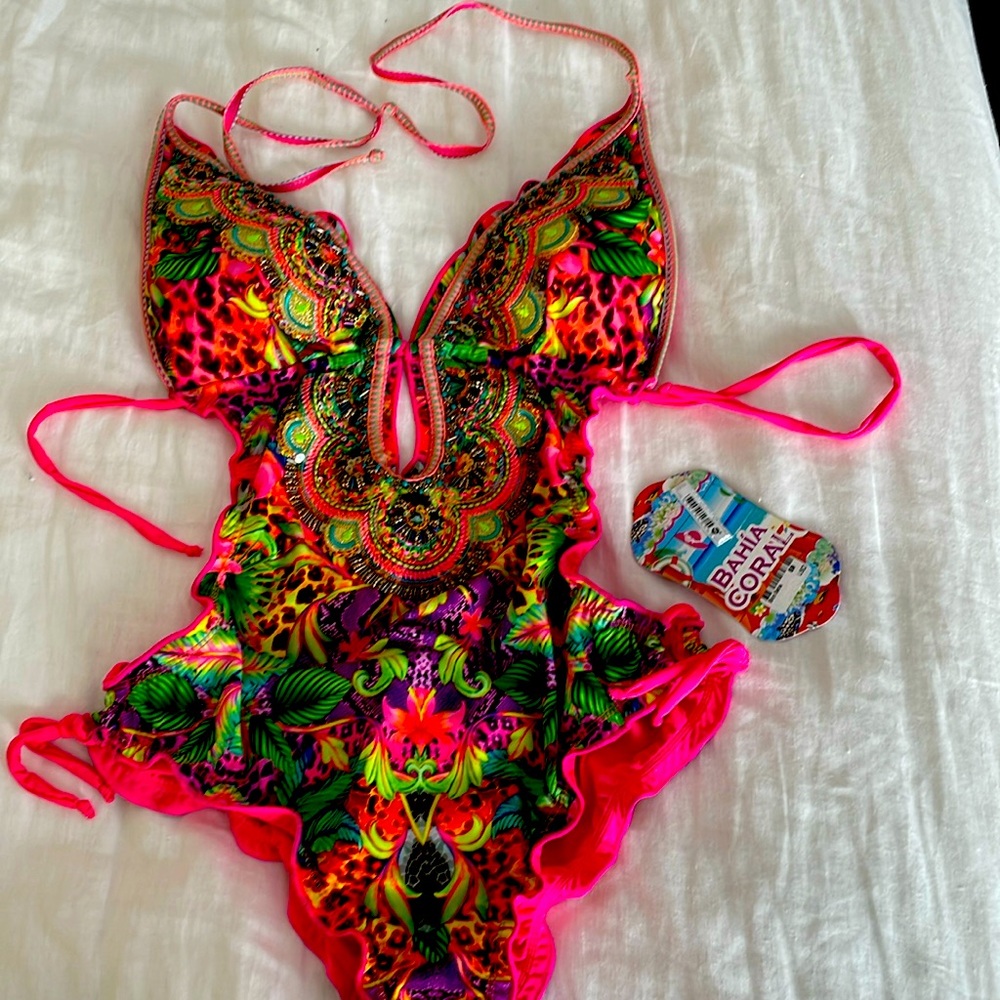 Stunning Bahia Coral Swimsuit L